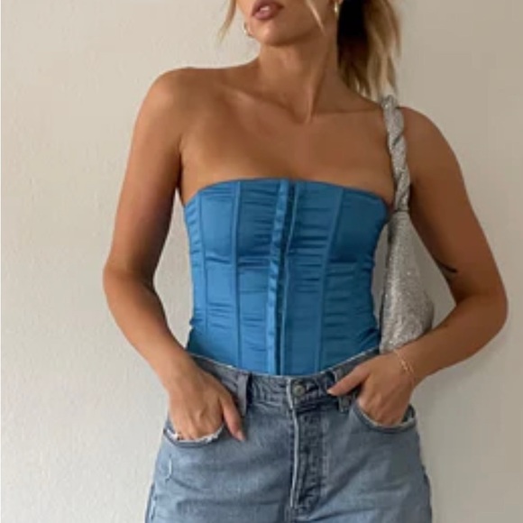 luna b Tops - Blue Corset